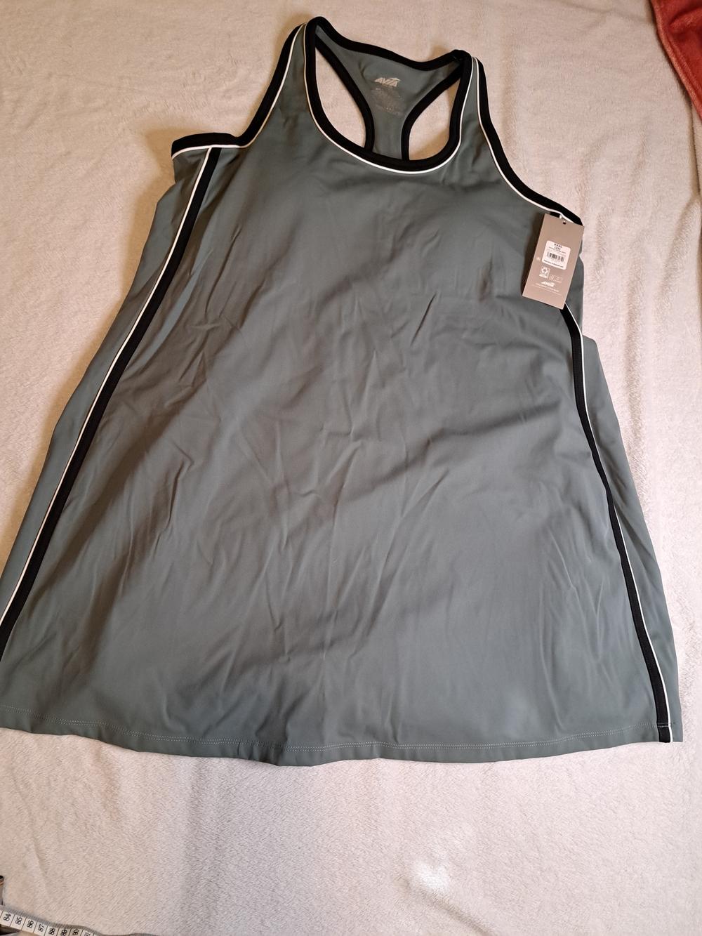 Avia Gray Racerback Athletic Tank with Black Trim